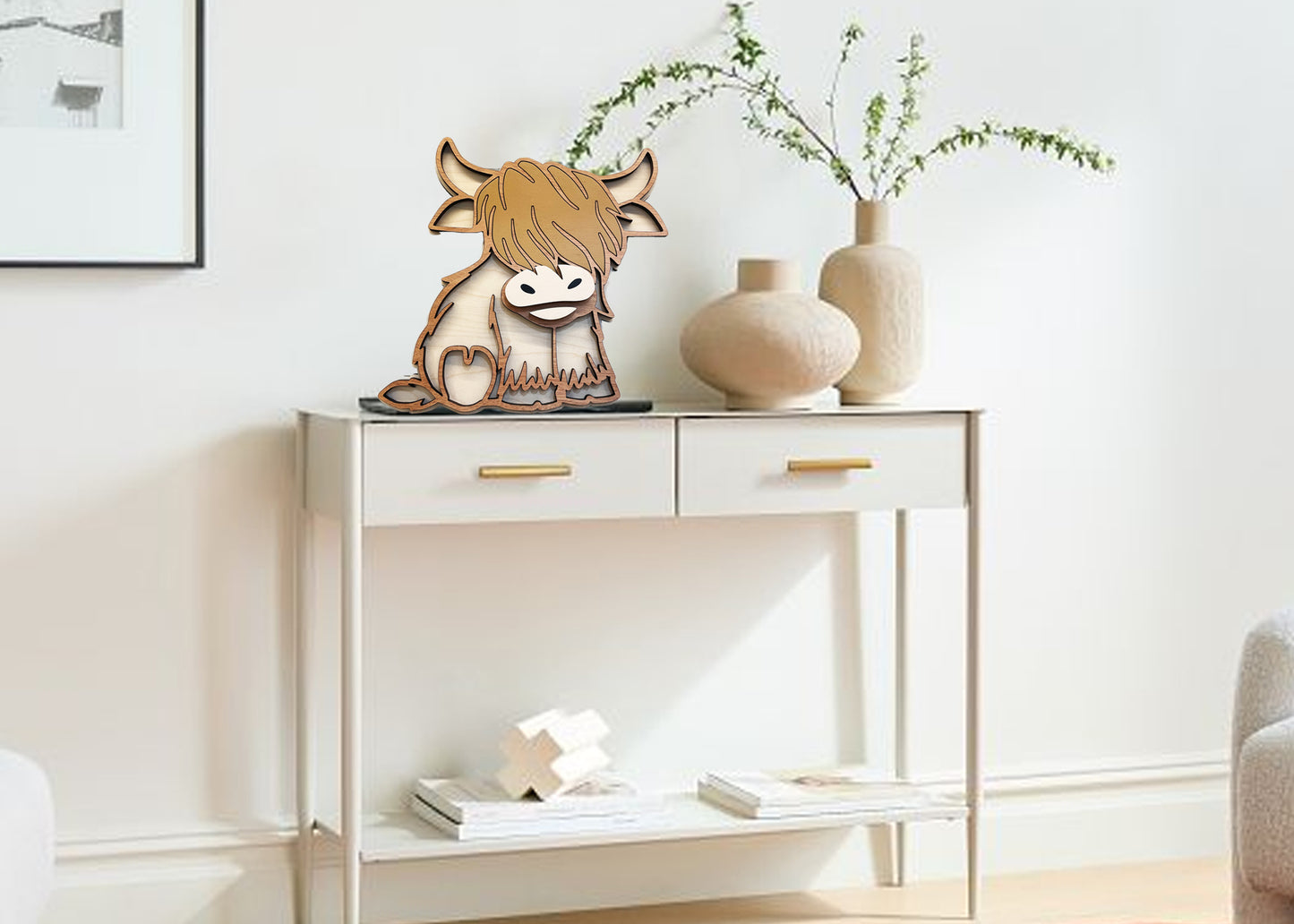 Highland Cow home decor, gift, sign, desk