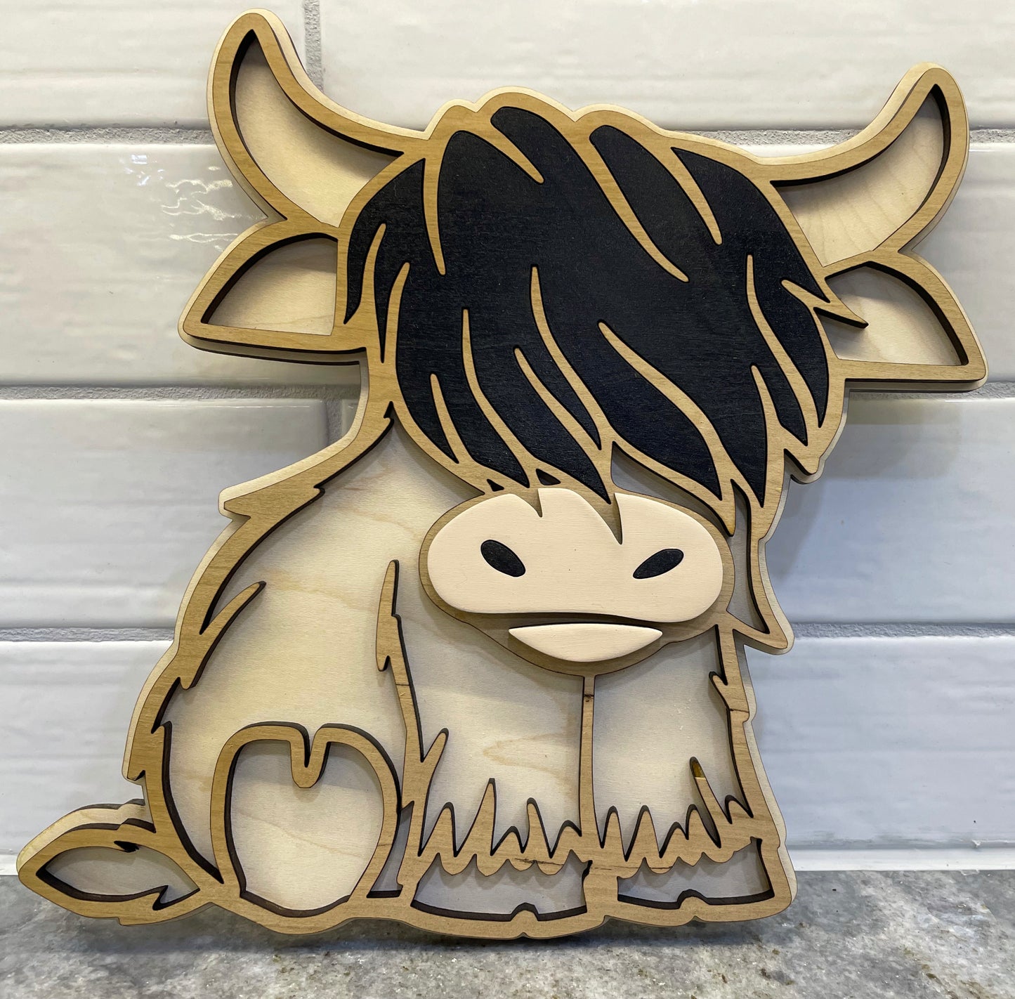 Highland Cow home decor, gift, sign, black
