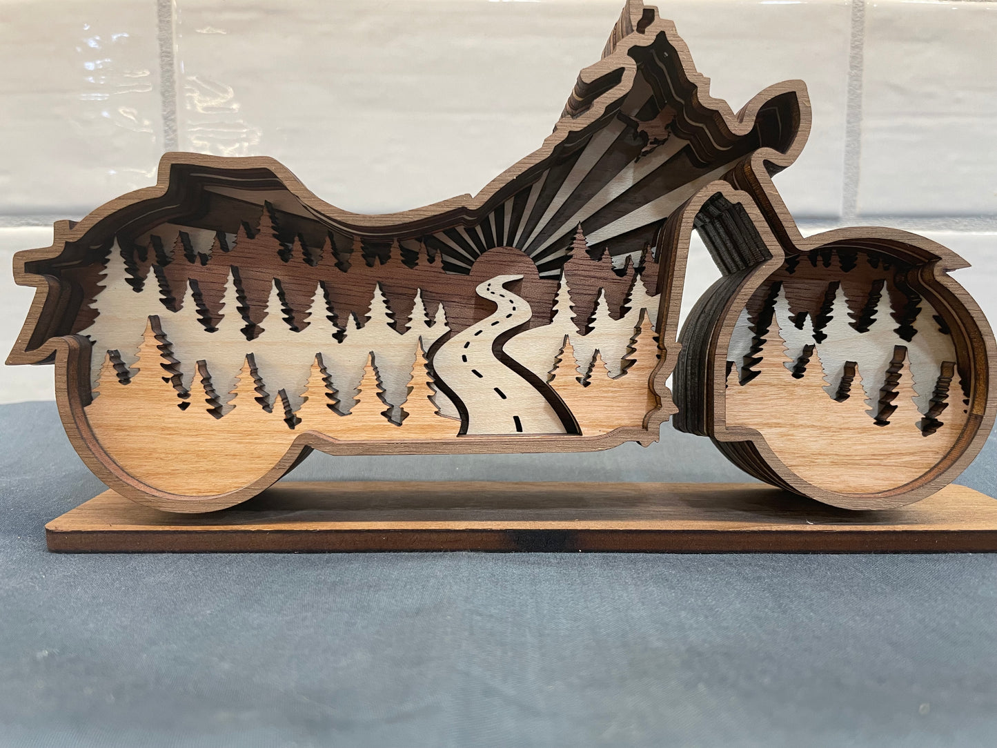Motorcycle, layered Home decor, Gifts for Men and Women