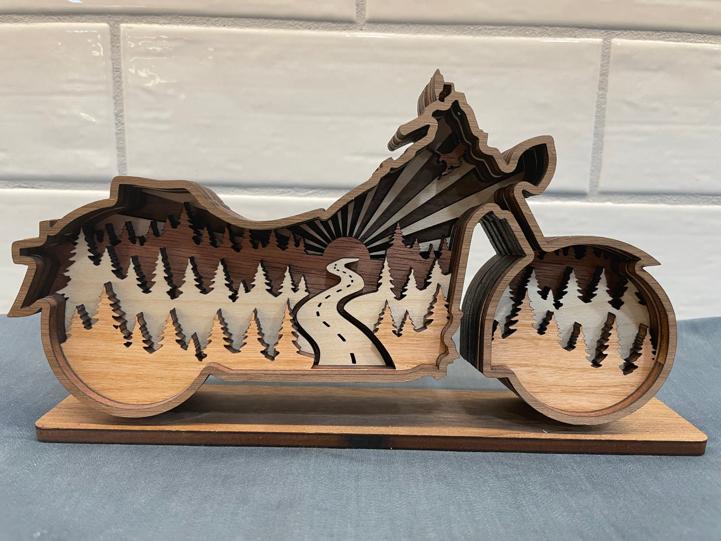 Motorcycle, layered Home decor, Gifts for Men and Women