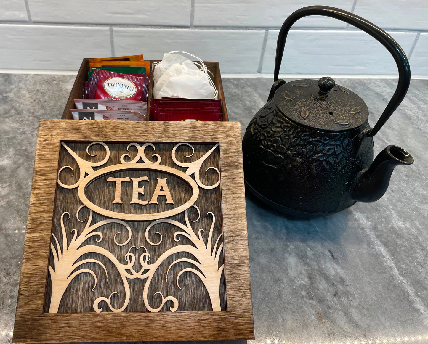 Tea Storage Box with Tea in it